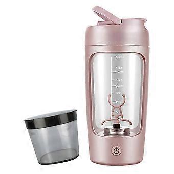 Elektrische shakerfles van 650 ml, oplaadbaar, krachtig, met poedercompartiment voor het maken van gladde eiwitshakes en het bewaren van supplementen.