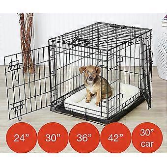 Puppy Training Crate Folding Metal Dog Car Cage 5 sizes 24-42 Inch