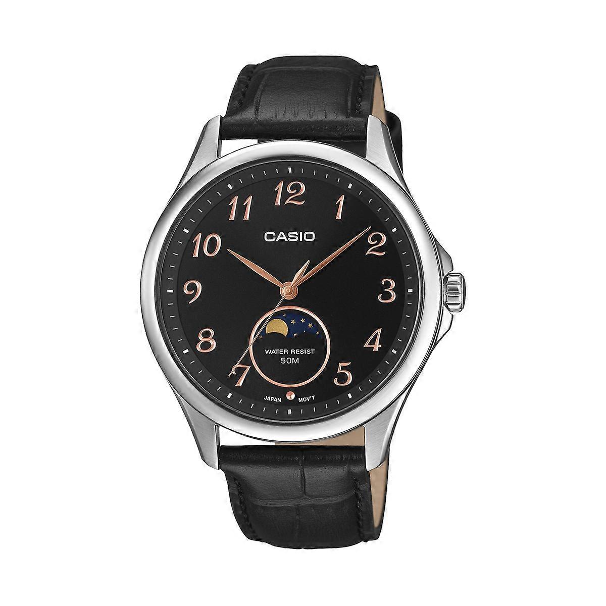 CASIO COLLECTION MOONPHASES - SILVER LEATHER