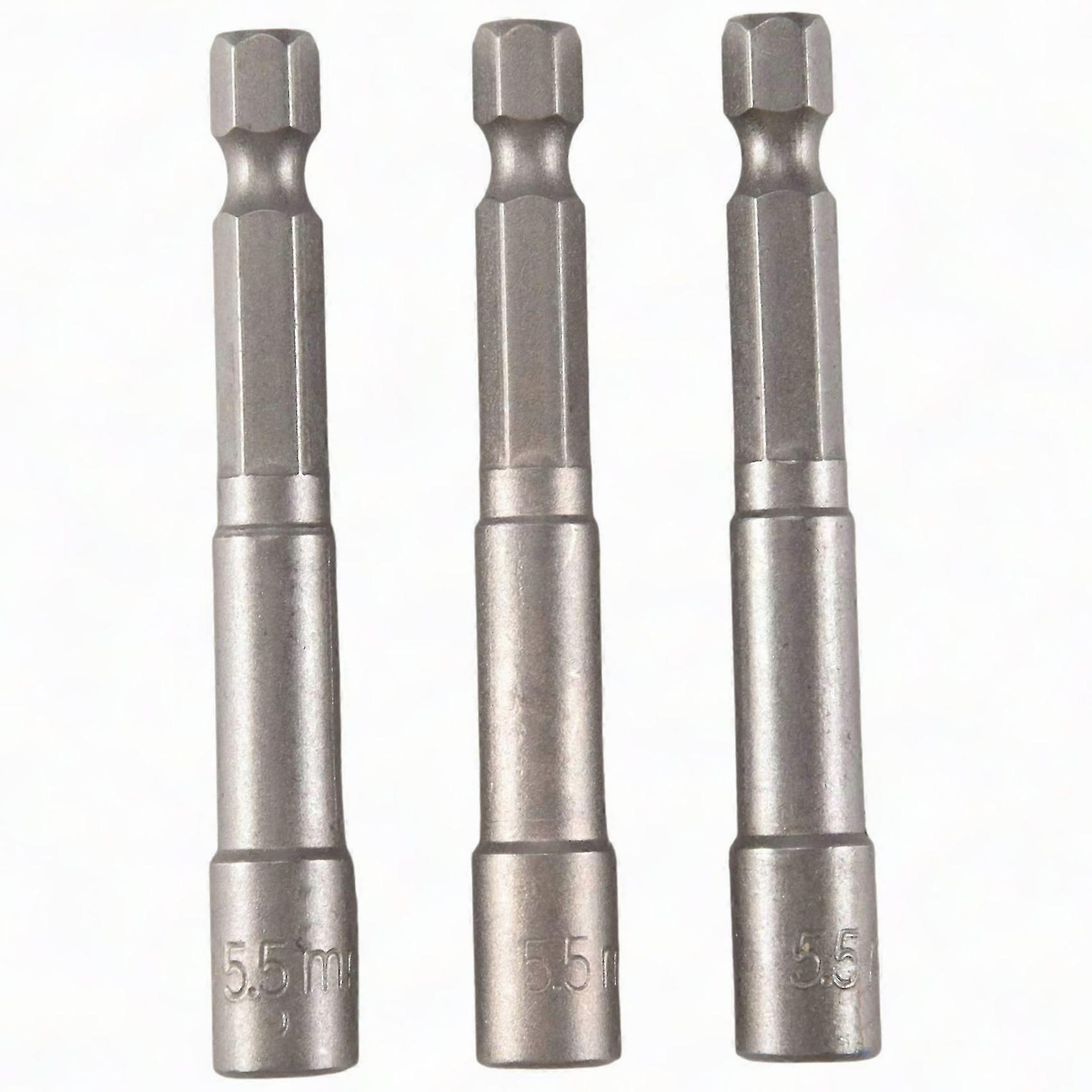 65mm Length 5.5mm Hex Socket Driver Bit Magnetic Bit 3 Pcs