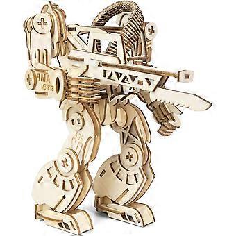 3D Wooden Puzzles for Adults, Robot Kit, Wood Cut Puzzles for DIY, Robot Model with Movable Arm, for Teens, Teen Boys Gift Ideas