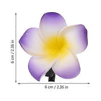 24stk 2.4 tommer hawaiisk plumeria blomst hårklemme hårtilbehør til strandfest bryllupsbegivenhed dekoration (12 farver blandet)