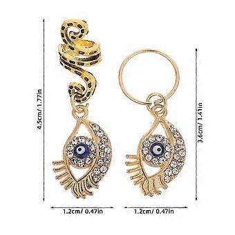 6 pcs Dreadlock Hair Braid Rings Pendants Braid Hair Jewelry Hair Spiral Evil Eye Pendants for Women