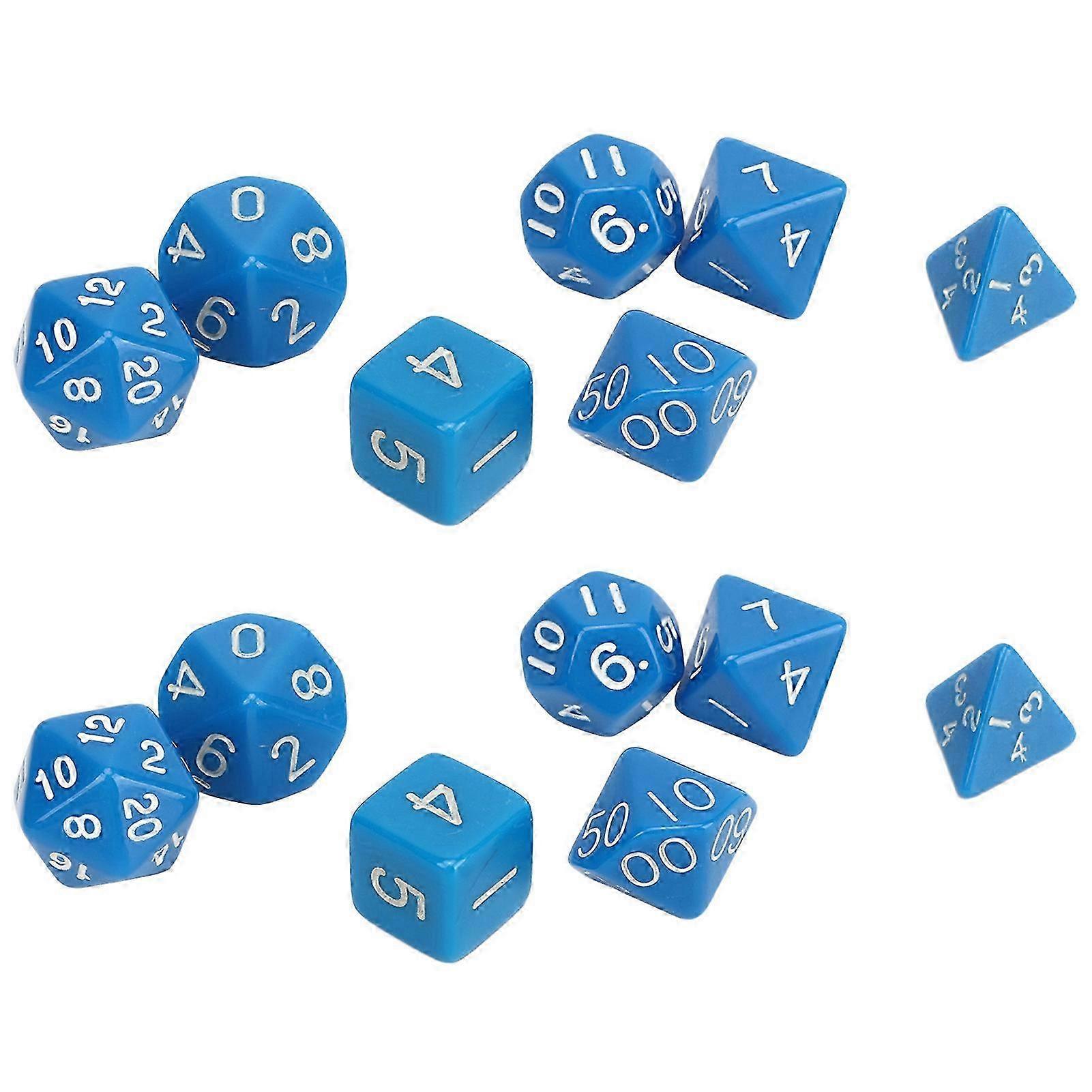 21PCS Polyhedral Dice Set Solid Color Plastic Anti Oxidation Educational Role Playing Dice compatible with Game Blue