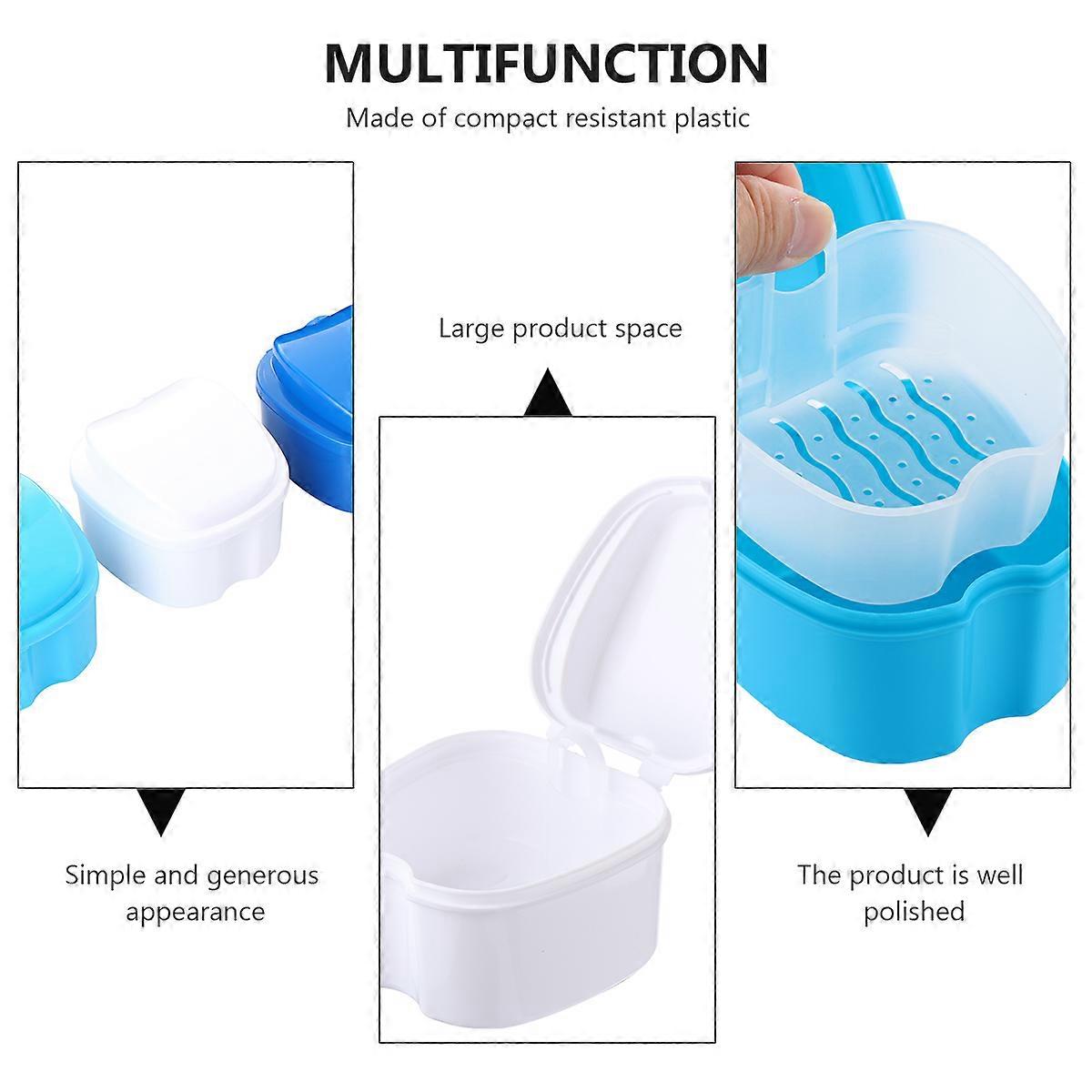 3Pcs Safe Denture Storage Box Portable Artificial Tooth Storage Case Container