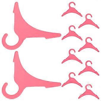 Plastic Dog Hangers for Clothes 10Pcs Pink Pet Clothes Dry Hanger Durable Set