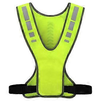 Reflective Running Vest, Adjustable Safety Vest for Women and Men, Breathable High Visibility Yellow Cycling Vest, Fluorescent Reflective Clothing, F