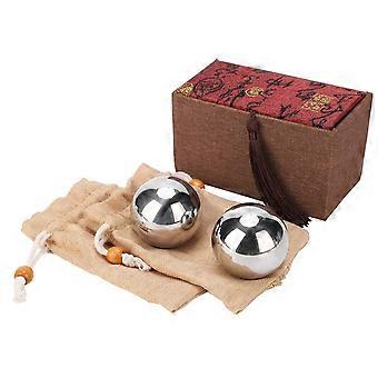 Lot de 2 boules en acier inoxydable 304 pour la rducation, le fitness, le massage, 50 mm de diamtre