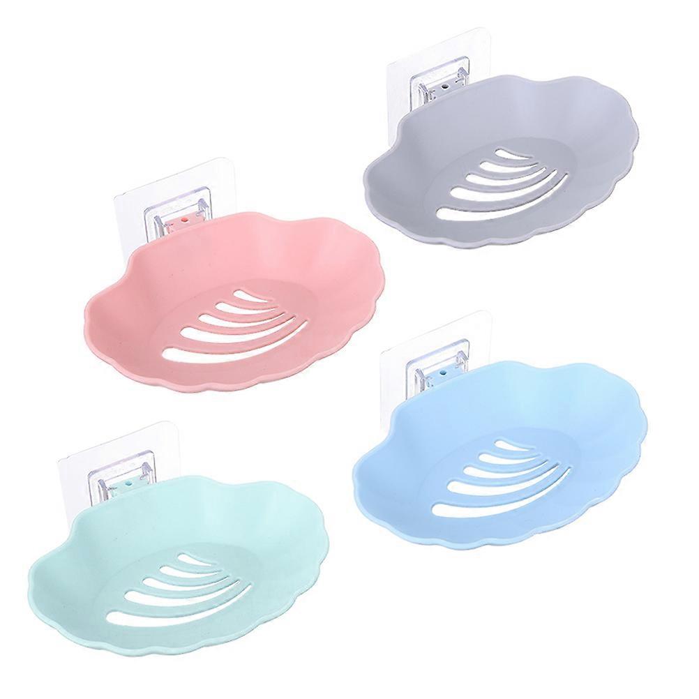 Blue Soap Container for Holding Soap 4Pcs Creative Wall-Mounted Rack