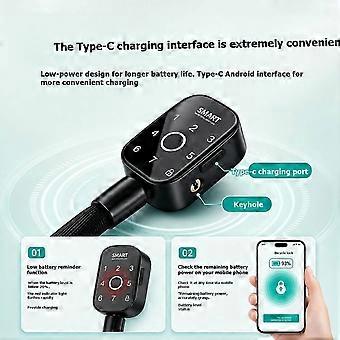 Smart Bicycle Lock Anti Theft Electric Battery Car Fingerprint Lock Smart Fingerprint Chain Lock for Bicycle Motorcycle