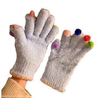 Guantes de invierno cálidos para pantallas táctiles, guantes de piel sintética para enviar mensajes de texto, guantes de invierno suaves y mullidos para esquí, ciclismo y senderismo al aire libre, color azul.