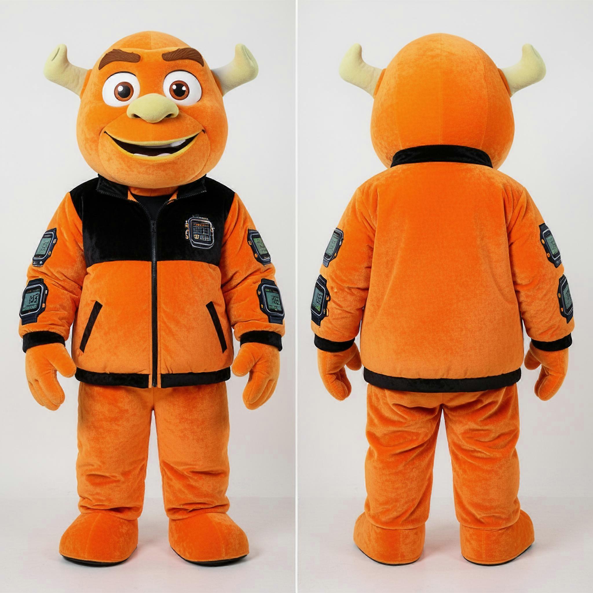 MASTICOT Orange Velvety Ogre Mascot