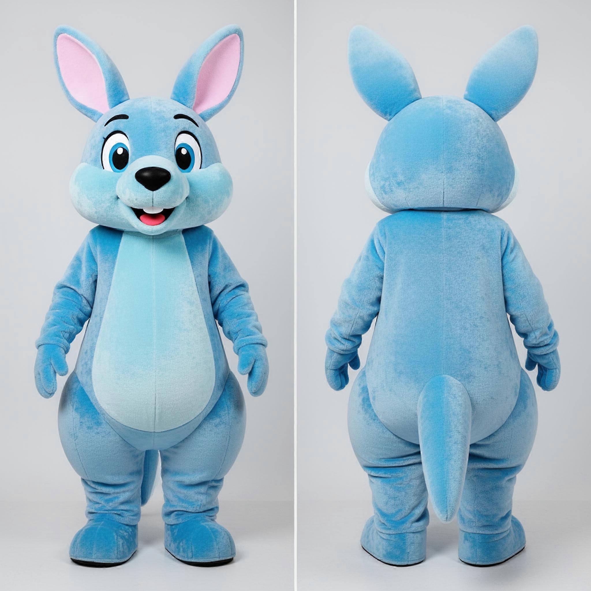 MASTICOT Sky Blue Cuddly Kangaroo Mascot