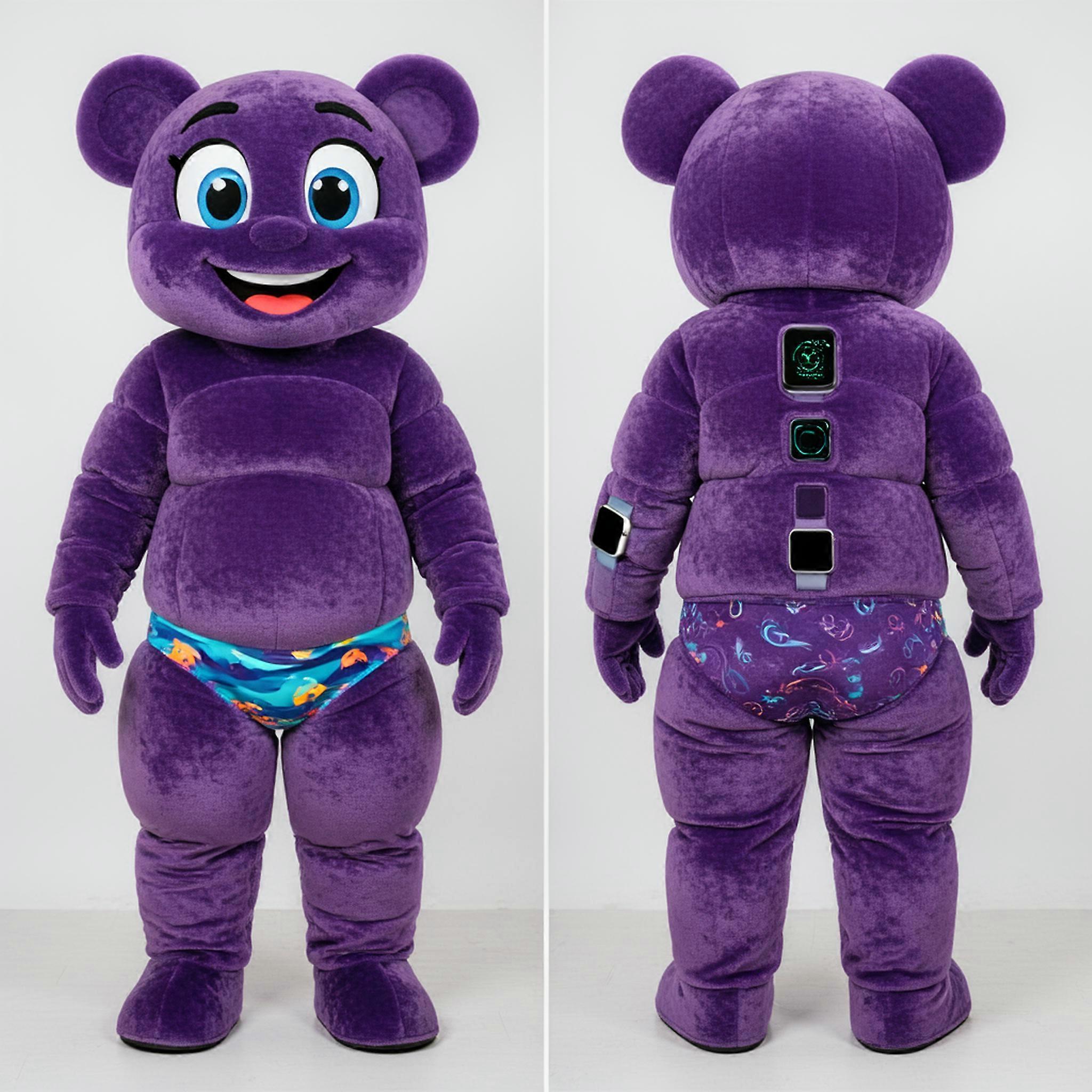 MASTICOT Purple Vibrant Smiling Enchiladas Mascot