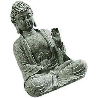 Akvarium Buddha-statue for dekorasjon med grågrønn sandstein