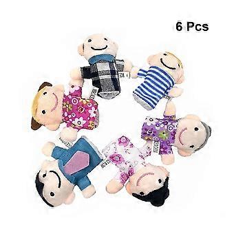 1 Conjunto de 6PCS Mini Finger Puppets Família Mermbers Hand Puppet Early Brinquedo Educacional