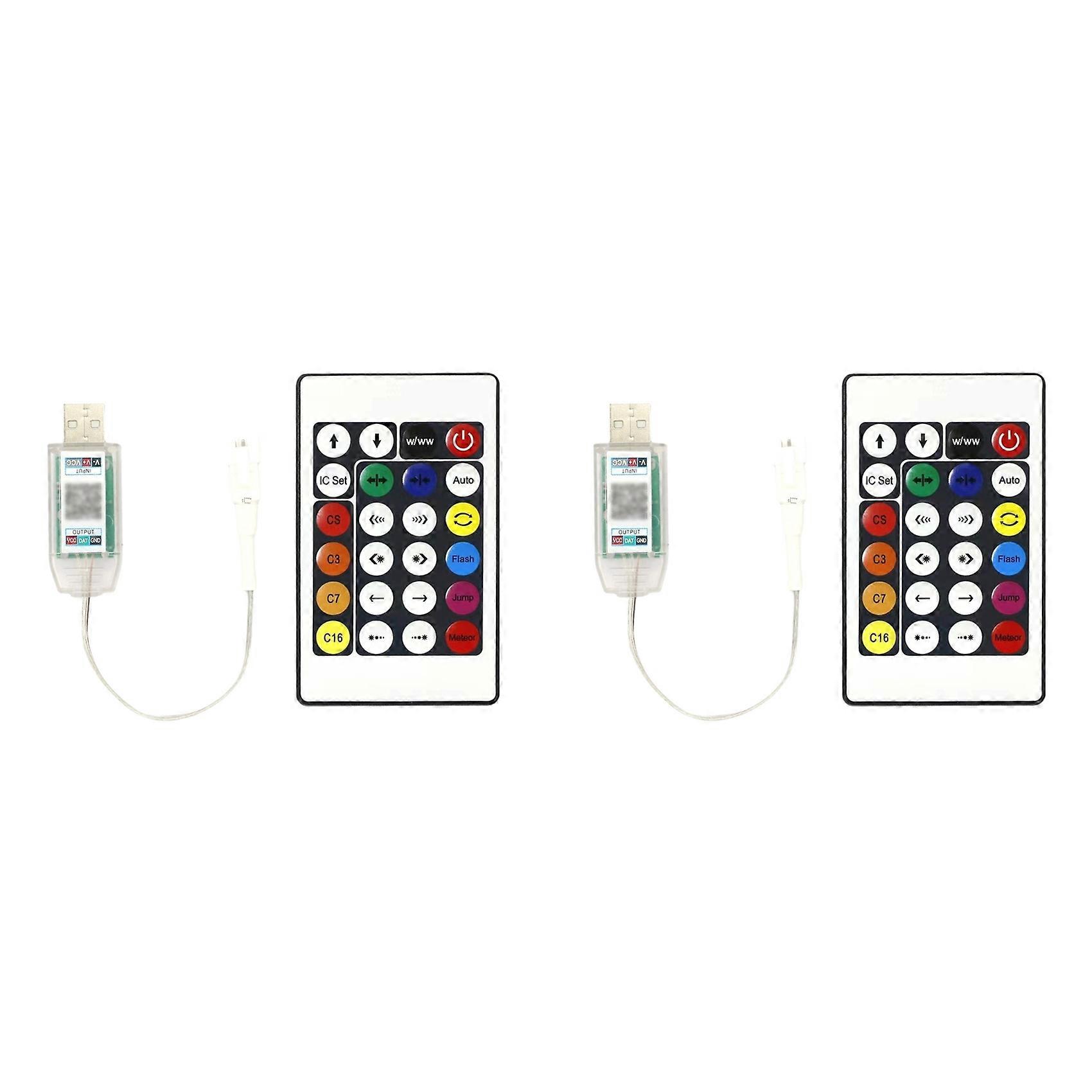 2X Music LED Controller Colorful Leather Light String Controller 24 Keys Versatile & Efficient