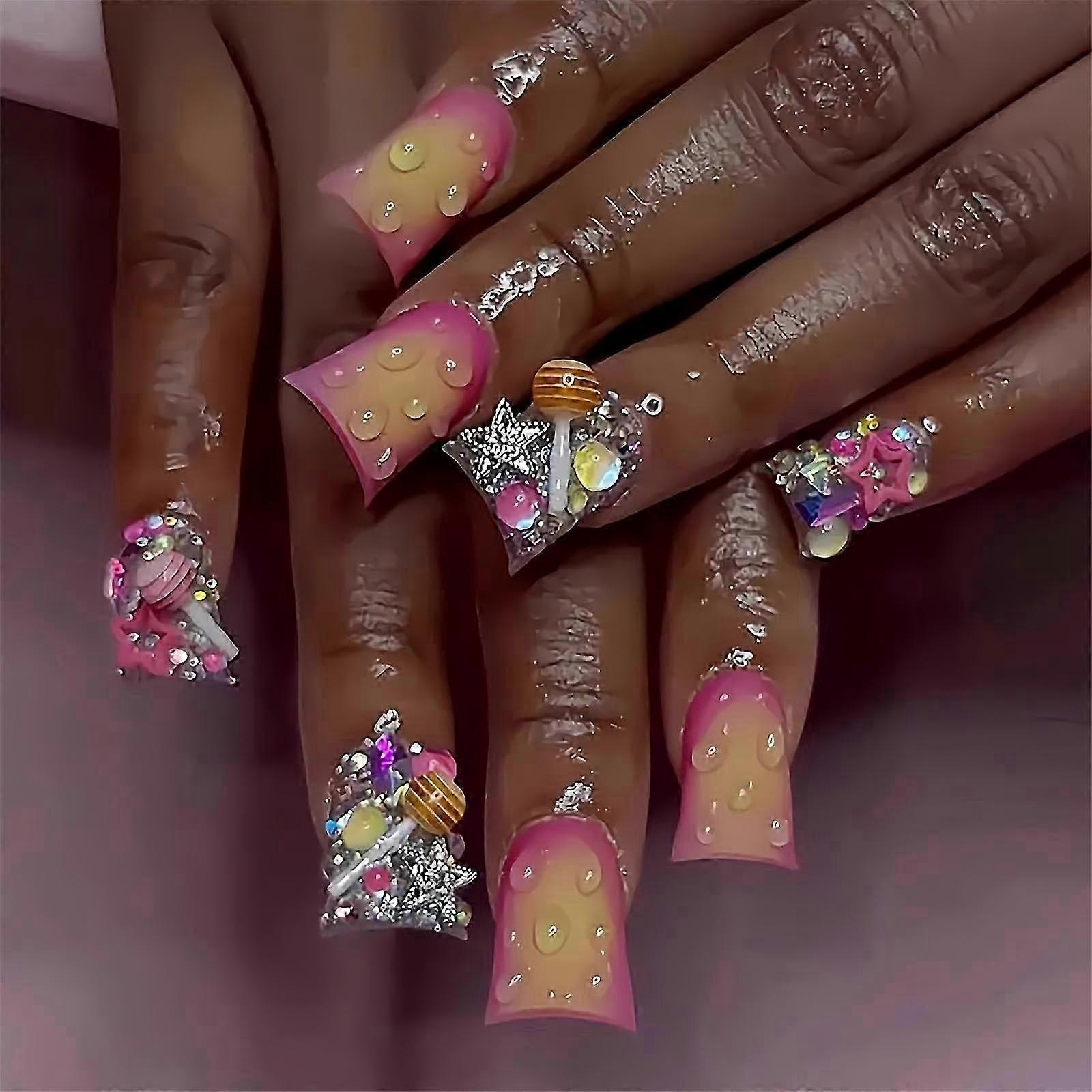 24Pcs Gradient Duck Press On Nails