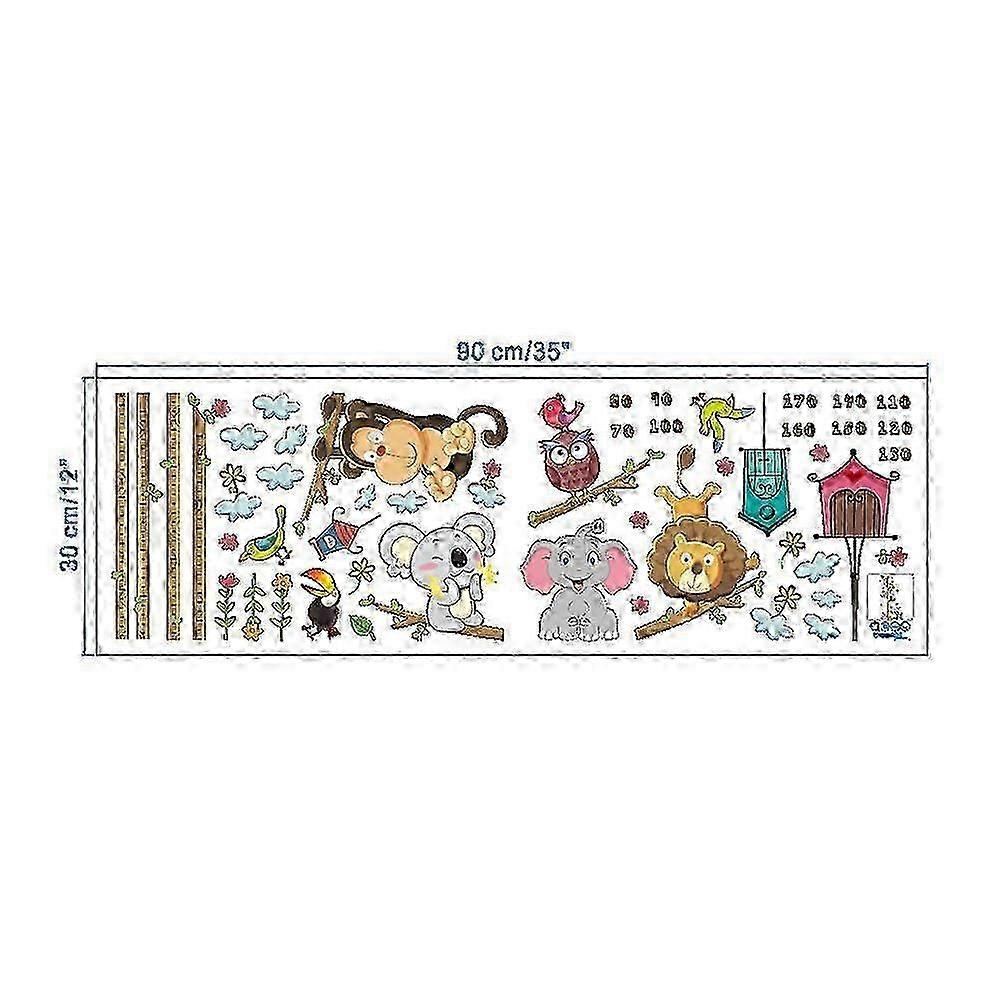 Waterproof Animal Height Chart Sticker
