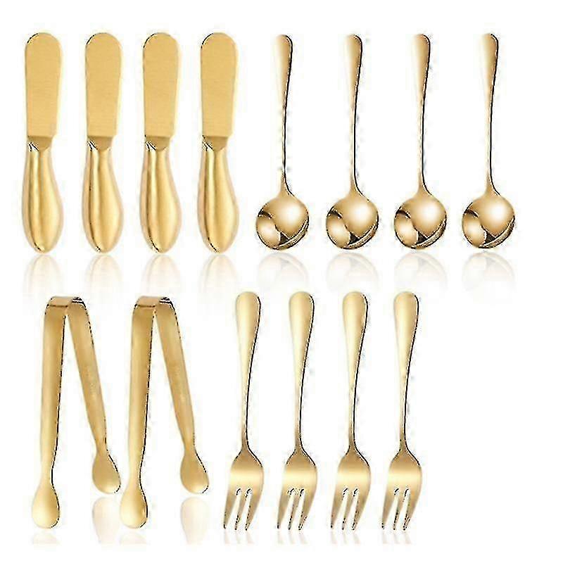 Gold Metal Cheese Spreader Knife Set