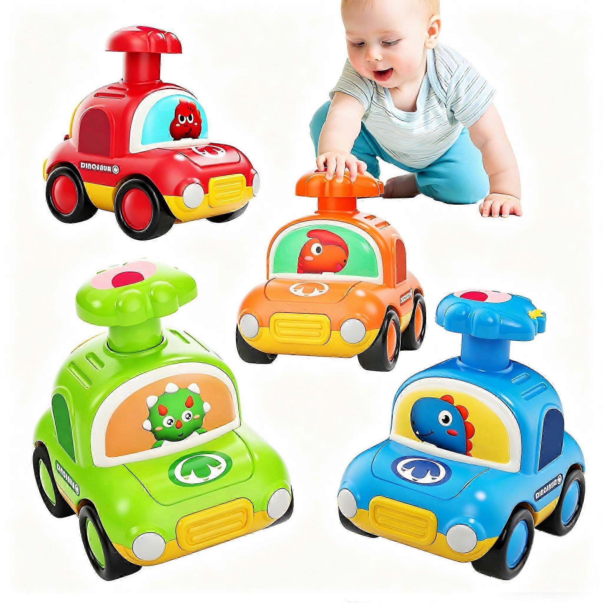 Non Toxic Dino Push Car Set