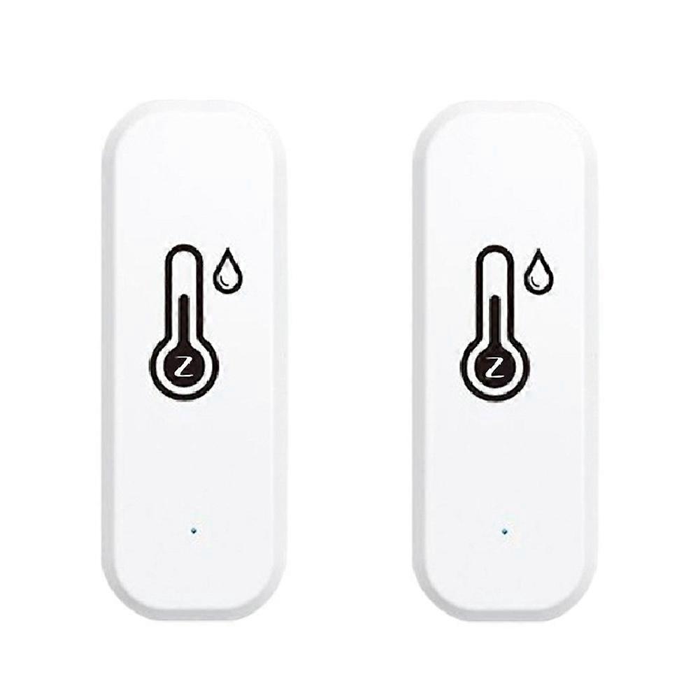 2PCS Zigbee 3.0 Temperature & Humidity Sensor Wireless Sensor Push Abnormal Alert Voice Linkage for Alexa Google Home