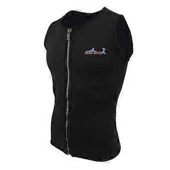 2mm Neoprene Wetsuit Vest for Men Black Front Zipper Diving Surfing Top Sizes S M L