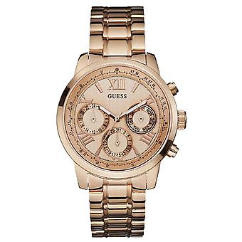 R.guess sra pvd.mult. Quartz Analog Women's Watch with Stainless Steel Bracelet Gold Plated W0330L2