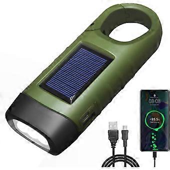 Solar-Powered Rechargeable Emergency Flashlight For Camping