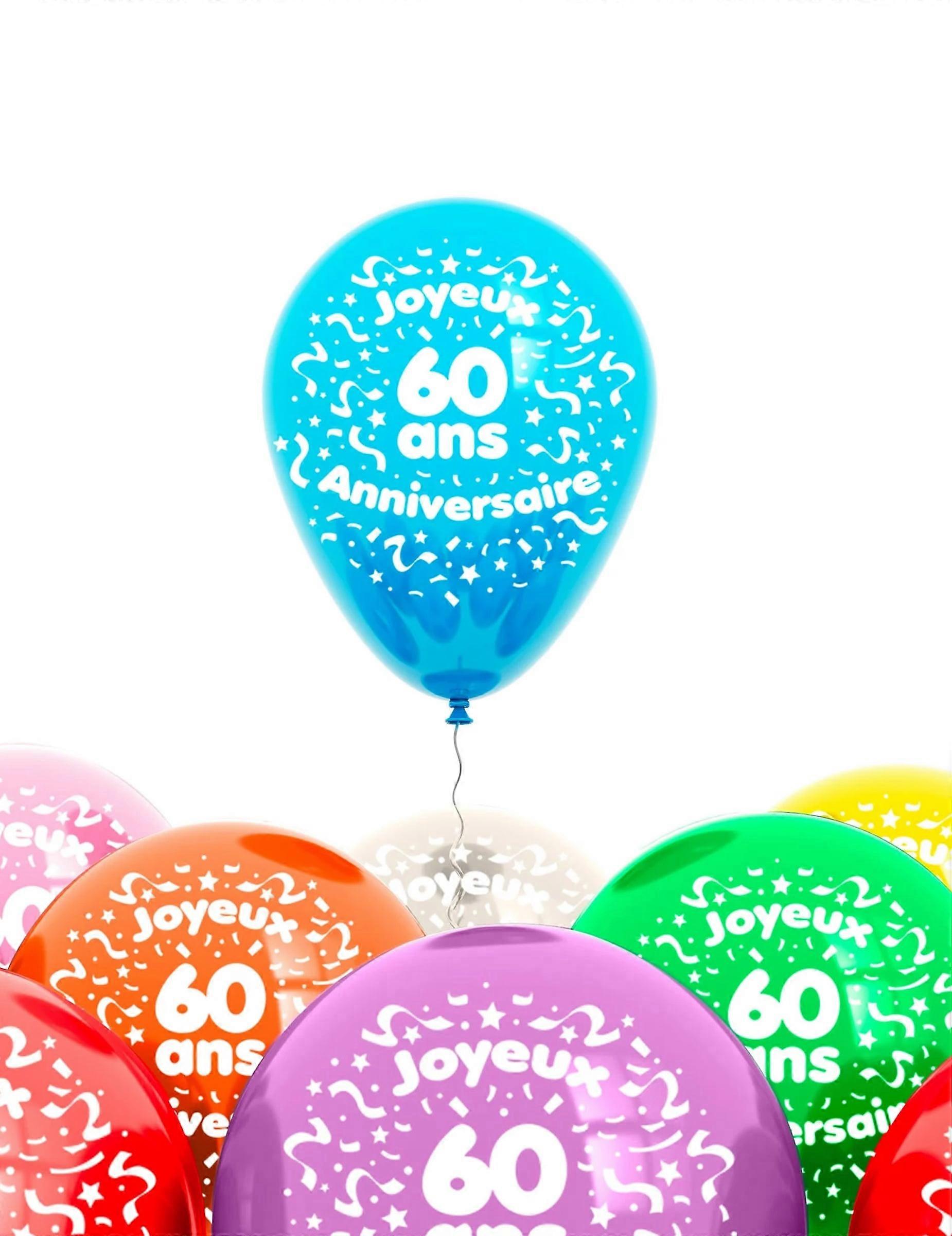 Sachet 8 ballons 60 ans
