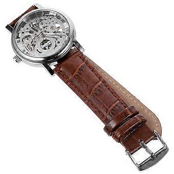 Mechanical 036 Manual Mechanical Wrist Watch with Hollow-Out Dial Silver