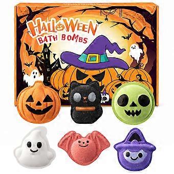 6pcs Spooky-Shape Bathbombs Interactive Nourishing Halloween Gifts For Kids