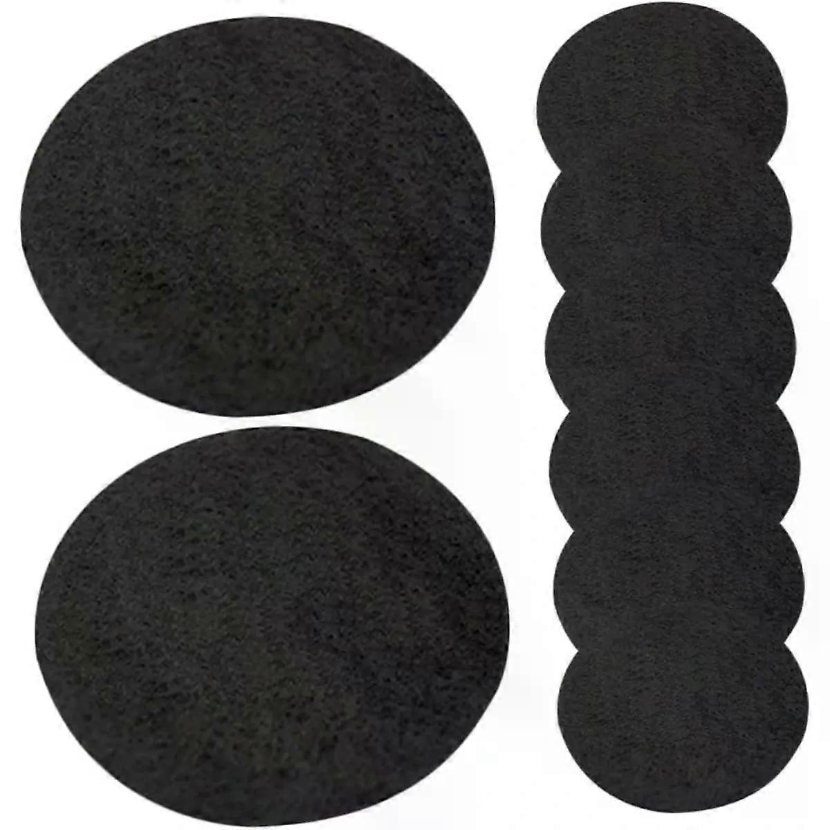 8pcs round Fireproof Mat for Incense Burner Black