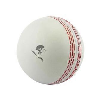 White 7cm Cricket Ball Squeezy Ball