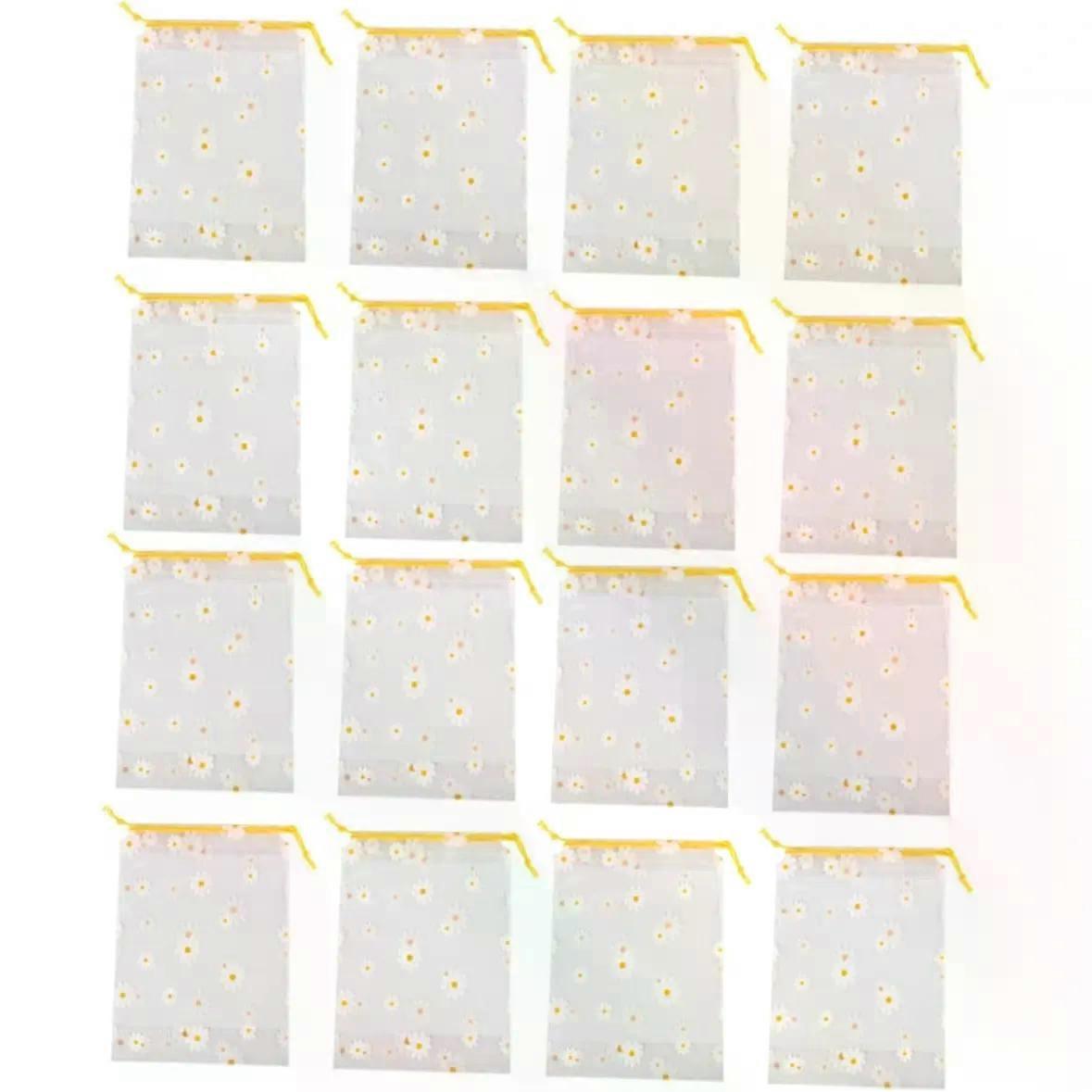 25Pcs PE Daisy Stringing Pouches, Small Plastic Packaging Bags