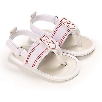 Veeki Baby Boys Girls Summer Sandals Non-slip Soft Sole Infant Slippers Cotton Crib Shoes For Toddler First Walkers -------- White 11cm