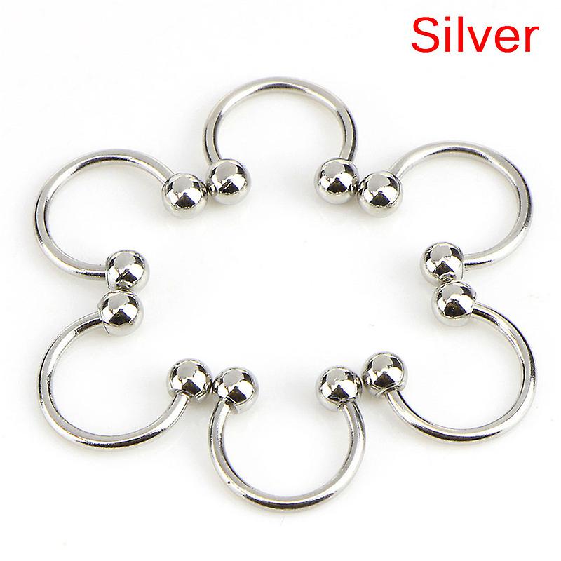 10pcs Stainless Steel Horseshoe Bar Lip Nose Septum Ear Ring Stud Piercing Set