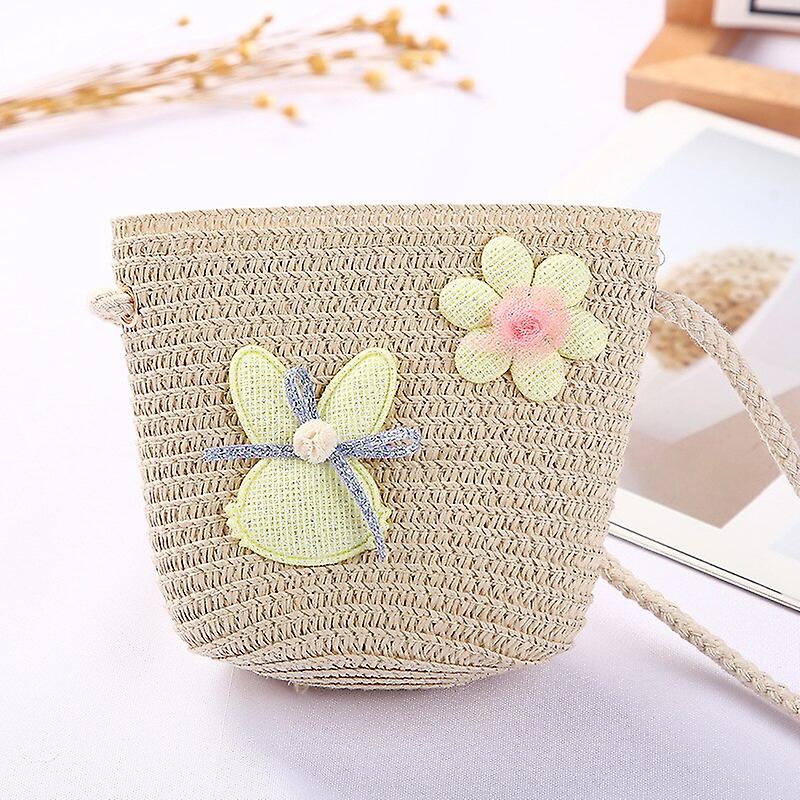New 2022 Summer Children Girls Shoulder Bag Daisy Flower Straw Bag