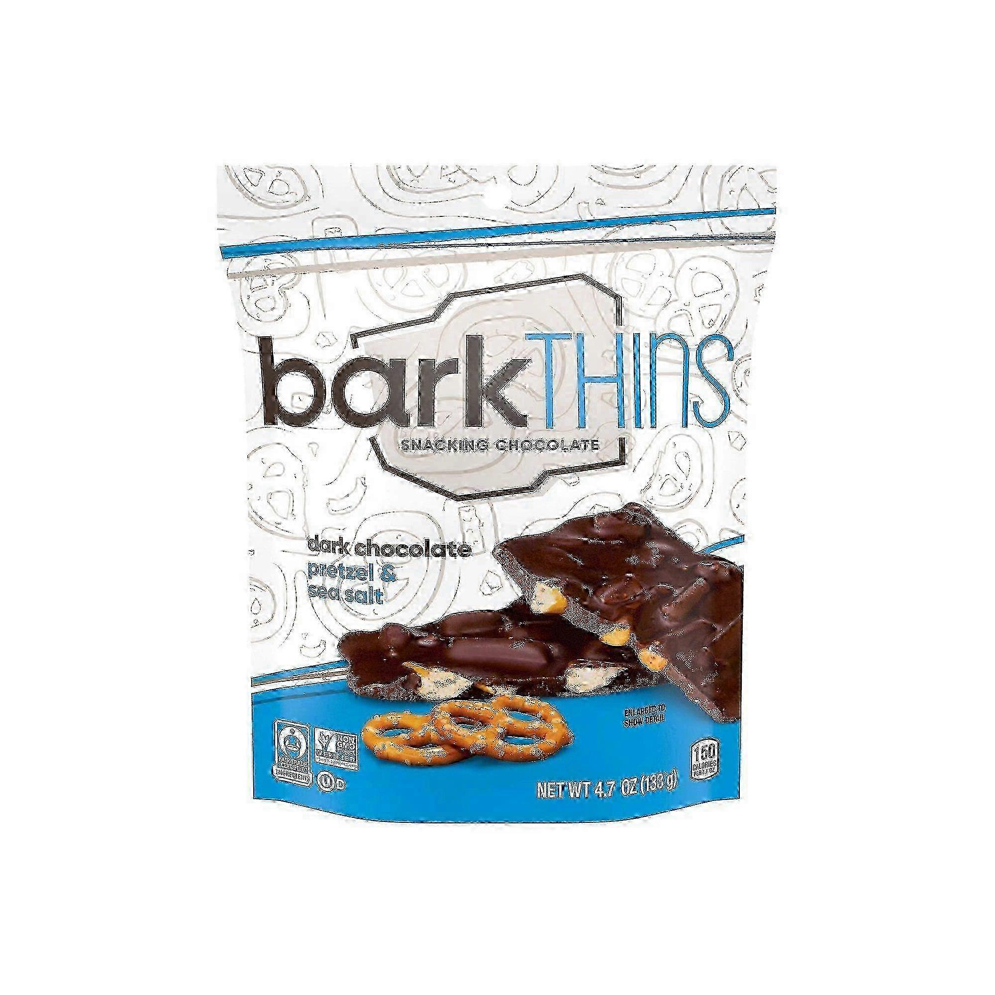 Barkthins Snacking Chocolate, Pretzel de Chocolate Amargo com Sal Marinho, 4.7 Oz