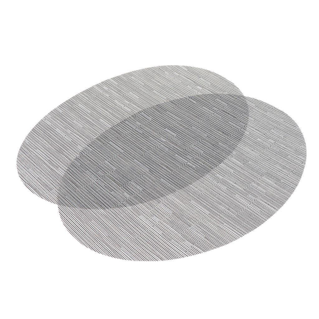 2X Placemat Kitchen Table Placemat Washable Table Mat Silver Gray