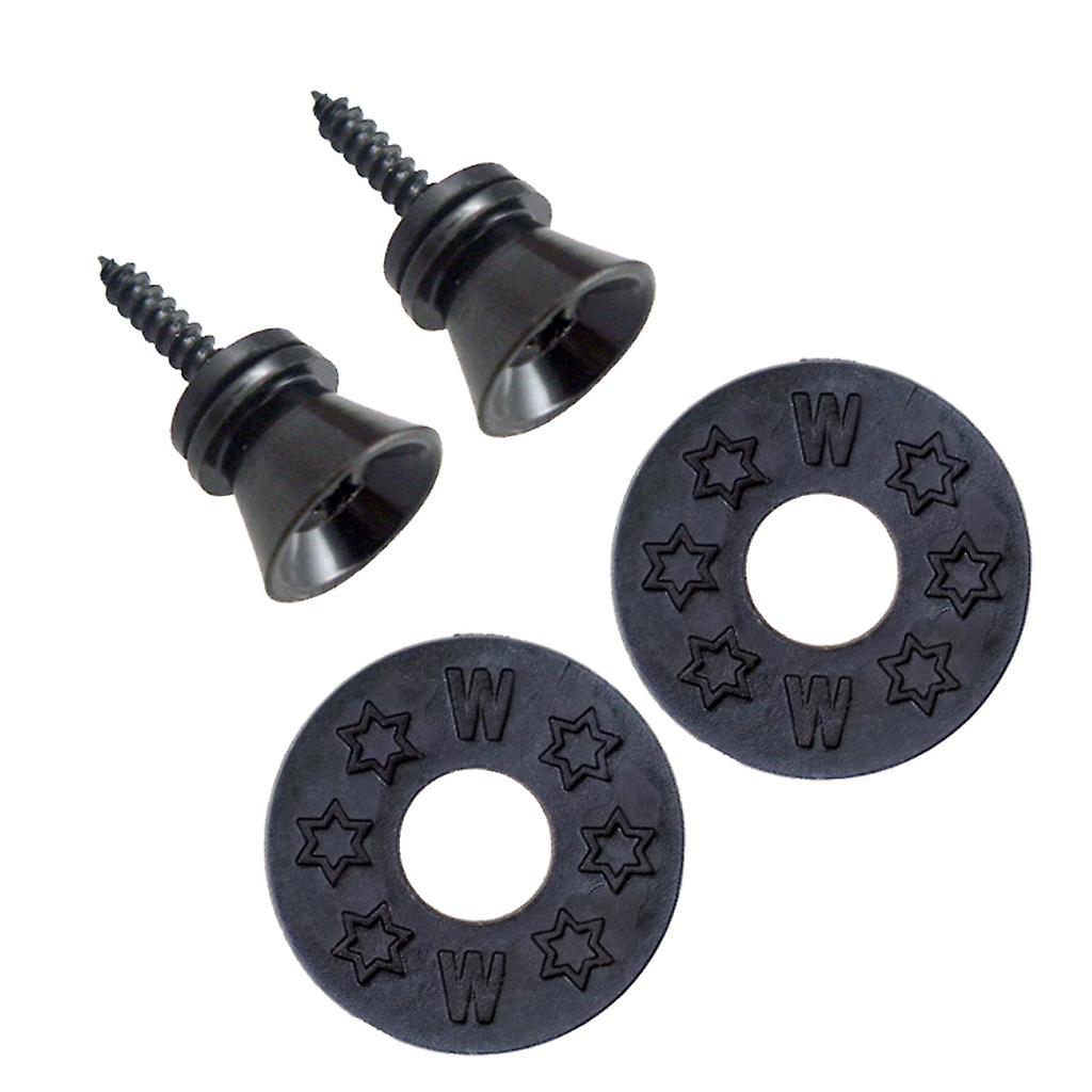 Guitar Strap Lock Pin Peg+Guitar Strap Anti Slip Buckle Washer black+black