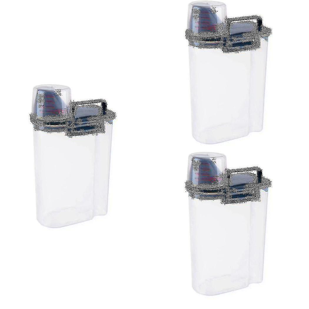 3x Powder Storage Box Plastic Kitchen Rice Storage Bin Rice Grains Container Laundry Powder Deterge