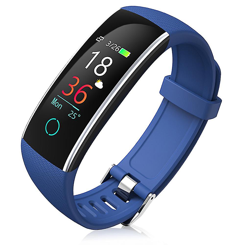 C20 Waterproof Smart Bracelet Heart Rate Blood Pressure Monitoring Usb Charging Color Screen Sports Wristbandblue