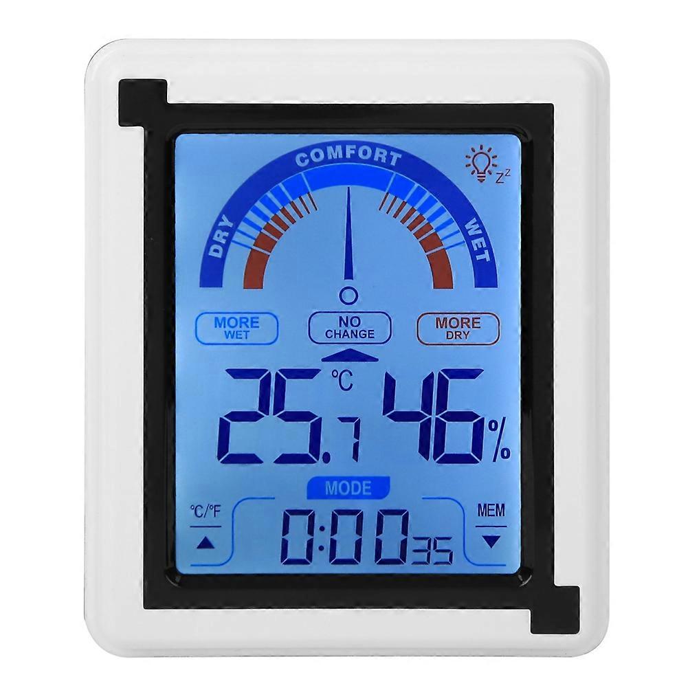 Touch Screen Weather Clock, Digital Temperature, Humidity Meter, Thermometer, Hygrometer