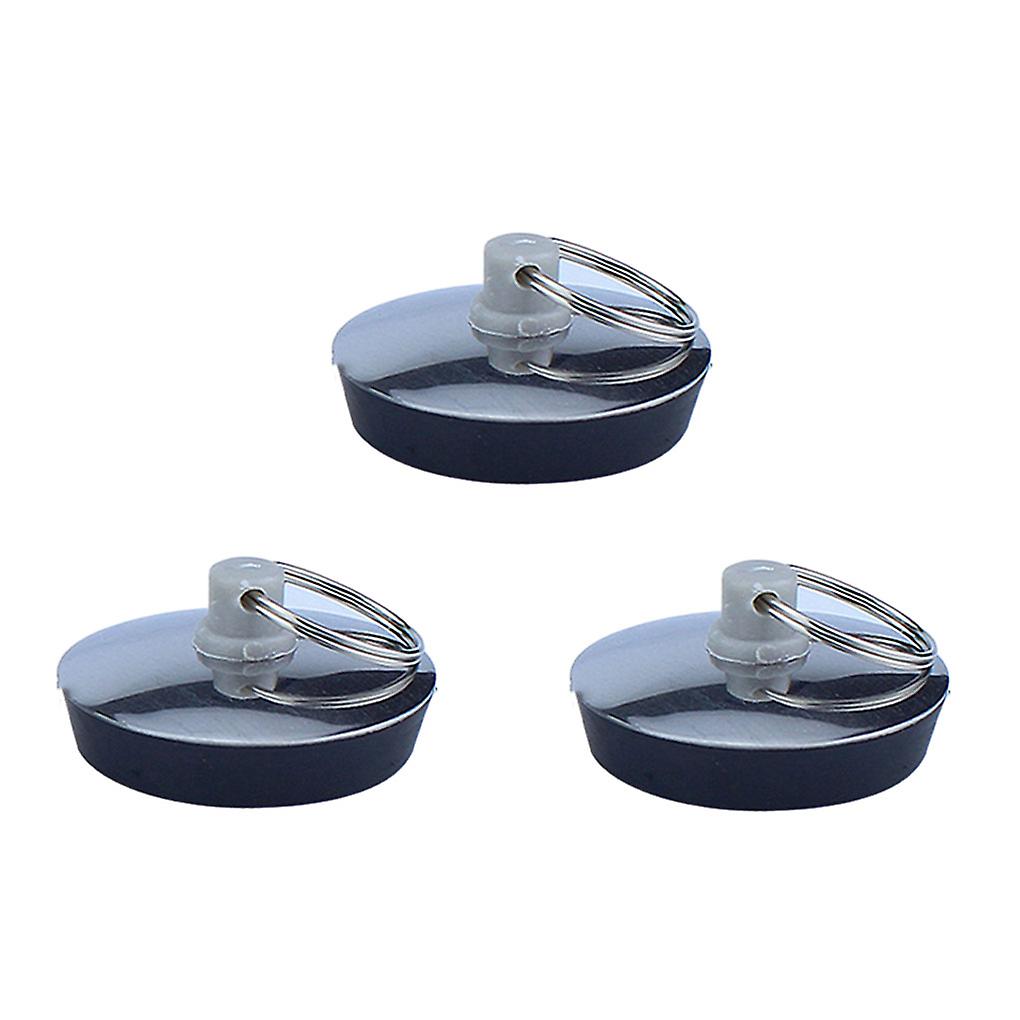 3pack/lot Multi-functional Sink Plug With Ring Easy To Clean And Sturdy Drain Stopper Set Sink Plugs