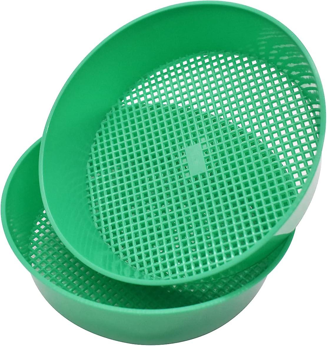 Sand Sieve Round Plastic Garden Sieve Set Of 2 Compost Sieve Soil Sieve, Mesh Succulent Plants Sand Stone Filter Tool Gardening Sieve For Home Garden 