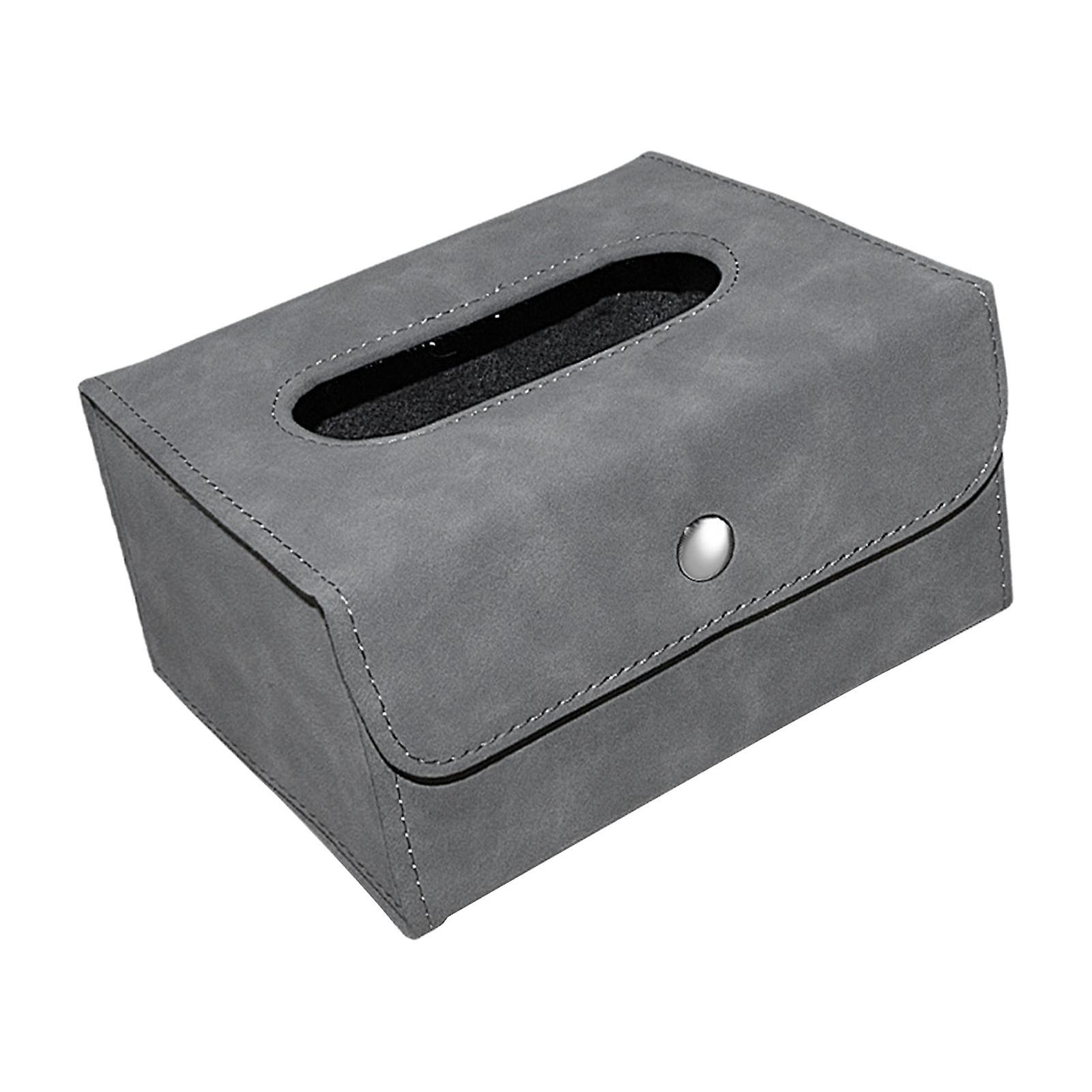 Pu Leather Tissue Case Rectangular For Hotel Restaurant Office Desk Blue