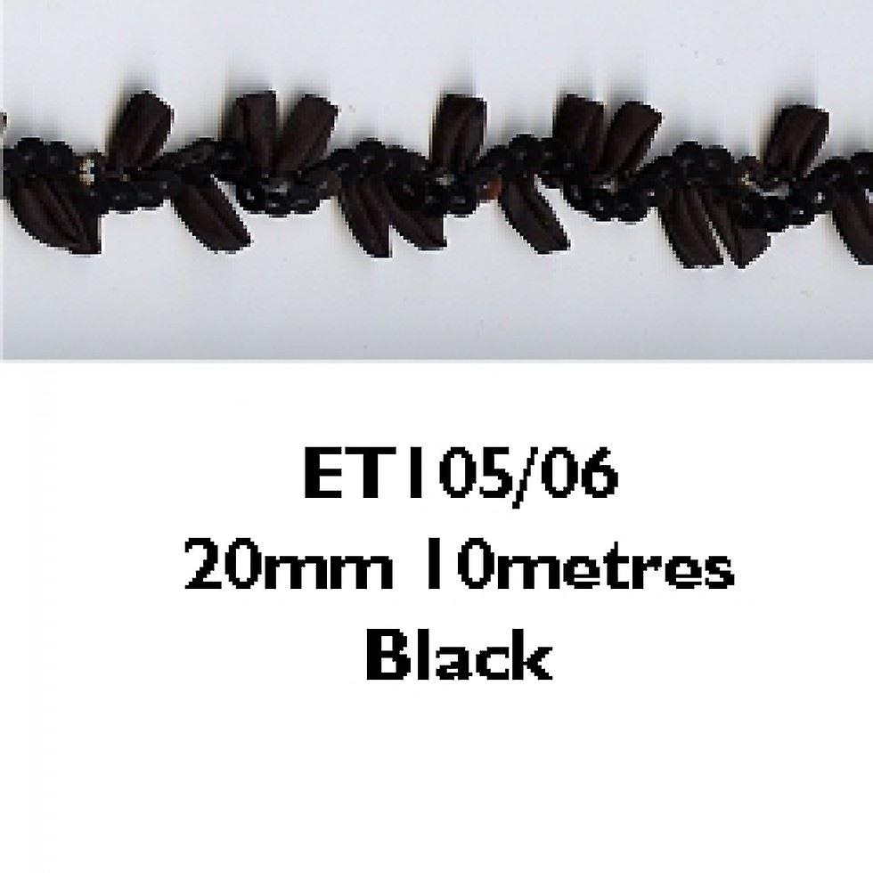 20mm Essential Trimmings Sequins on Ribbon Trim Black - per metre