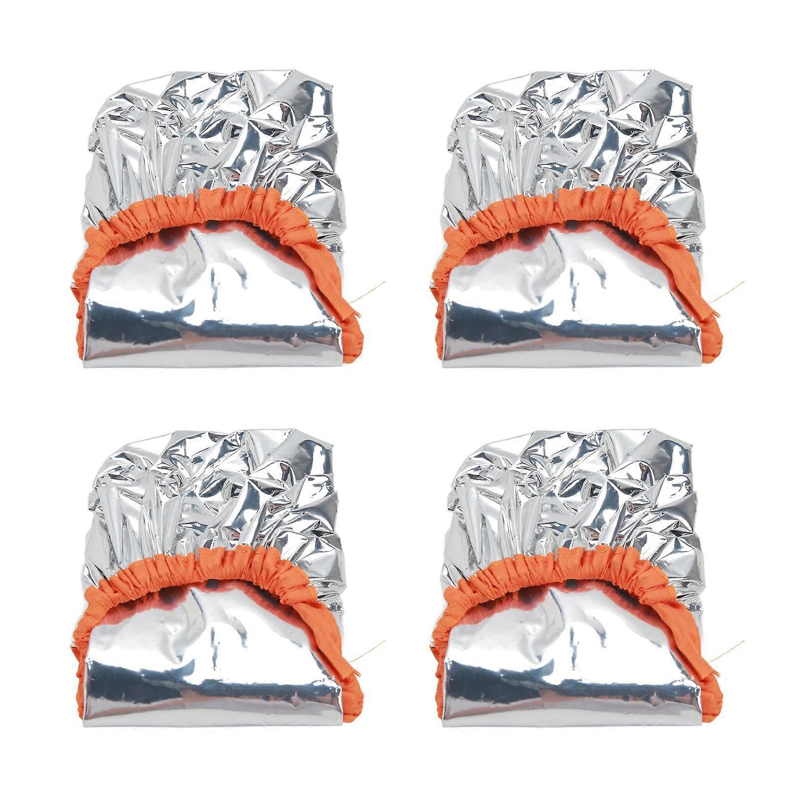 10pcs Hair Dye Processing Hat Constant Temperature Aluminum Foil Deep Conditioning Caps Silver 