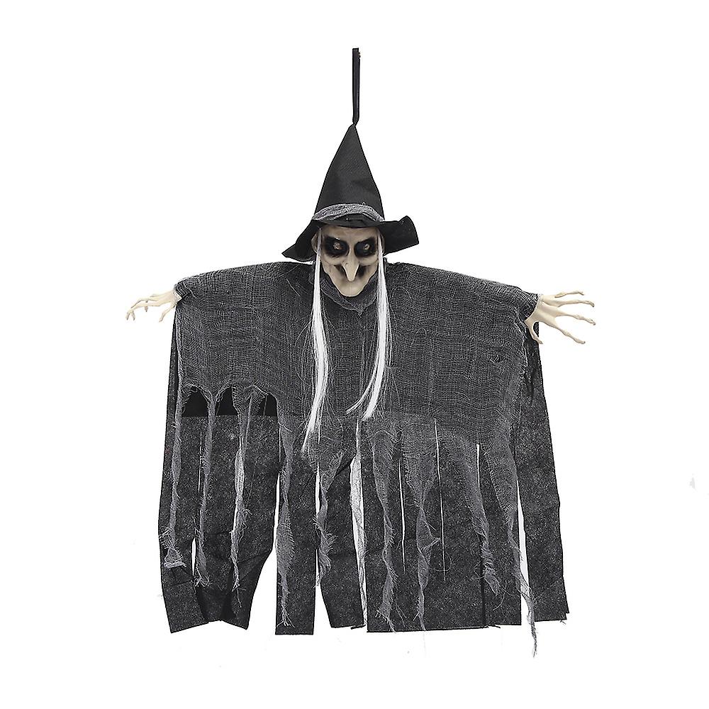 Halloween Hanging Animated Witch Decoration Haunted House Prop Outdoor Indoor
